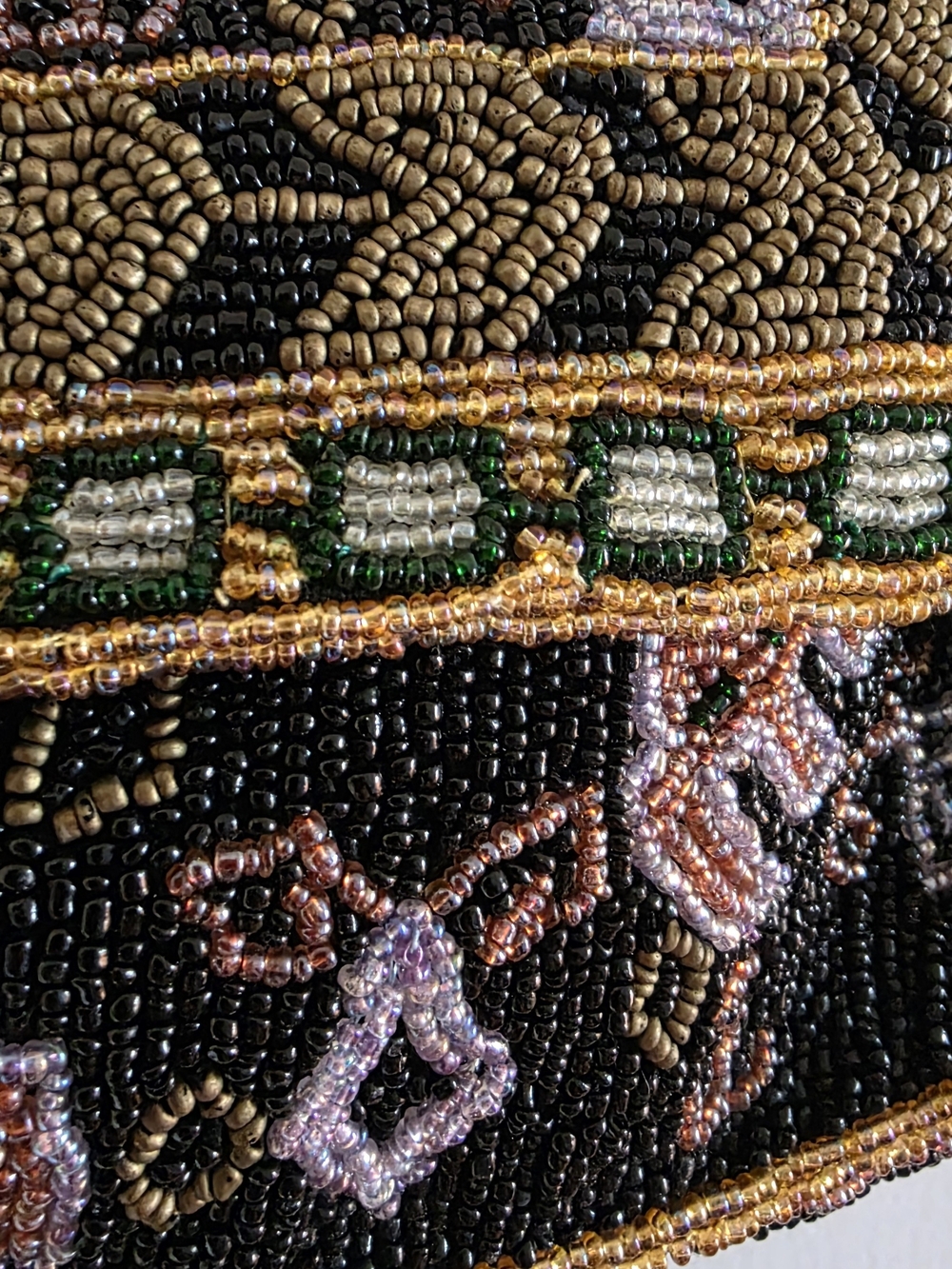 Vintage Christiana Glass Beaded Evening Bag Purse Hand Crafted Glass Bead India - Picture 3 of 10